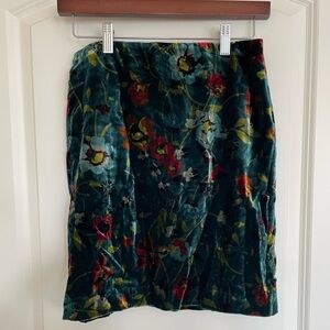 Loft velvet mini skirt with flowers